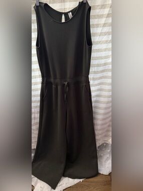 SPANX dark green petite large Sleeveless Wide-Leg Jumpsuit